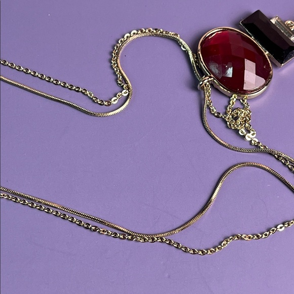 White House Black Market Necklace with Red Pendant NWT - Picture 8 of 8